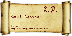 Karai Piroska névjegykártya
